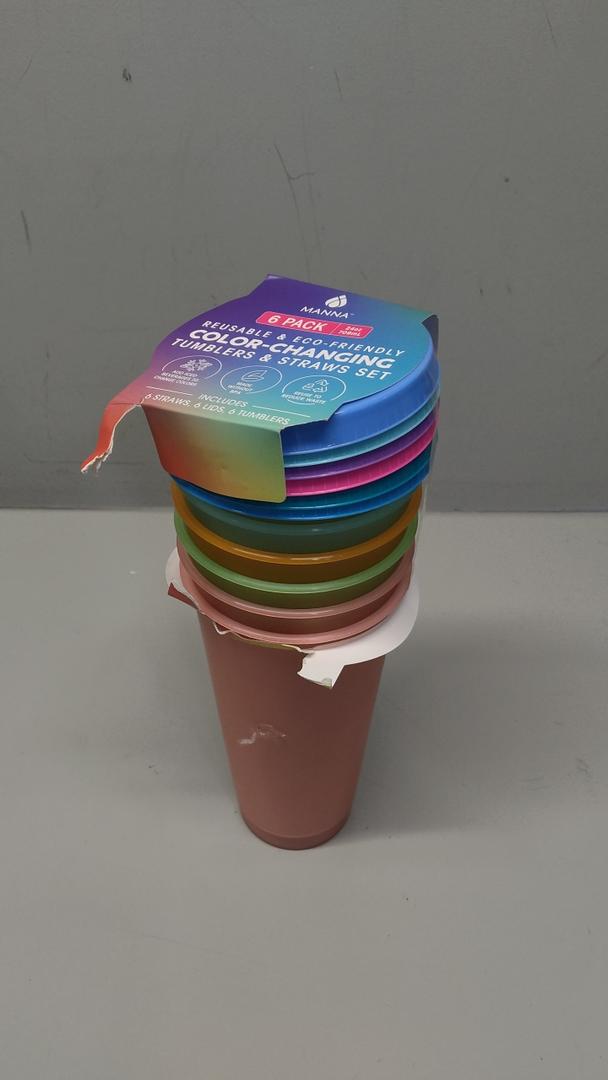 Manna 24oz Color Changing Reusable Cup Set - 6 Pack