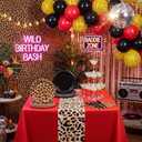 Teecyhooo 50Pcs Cheetah Party Decorations Leopard Print Safari Animal Jungle Party Supplies Includes Tableware Set, Latex Balloons, Martini Glasses, Tablecloths, Ribbon for Baby Shower Birthday