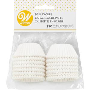Wilton Mini Baking Cups - Use Mini Baking Liners for Baking Cupcakes or Muffins, Ideal for Holiday Candy and Nuts Too, White, 1.25-Inch Diameter, 350-Count