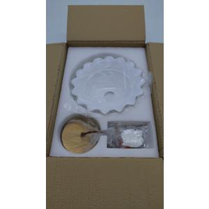 HDDFL Glass Pendant Lights Modern Pendant Lighting Fixtures Hanging Lamp for Kitchen Island Bedroom Dining Room Coffee Shop Hallway White and Brass