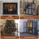Fireplace Screen with Sliding Doors, 37.8" W x 30.7" H Handcrafted Wrought Iron Fire Spark Guard Fire Place Gate Protector for Living Room, Children and Pet Safety(Large)