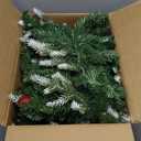 Fohil 9FT Christmas Garland, 8 Modes Pre-lit Artificial Xmas Garland with 60 LED Lights, Battery Operated Green Rattan Garland with Red Berries for Mantle Fireplace Stair Wreath Christmas Decoration