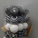 Soaoo 24 Pcs Christmas Black and White Ball Ornaments Set Christmas Tree Decoration 2.36 Inch Plastic Shatterproof Hanging Glitter Ball for Xmas Holiday Nightmare Tree Party Decoration Supplies