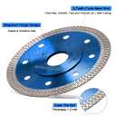 Diamond Blade, 5pcs 4 inch Super Thin Dry Wet X-Teeth 65MN Diamond Circular Saw Blades Disc for 7/8 inch Arbor Angle Grinder Cutting Tile, Concrete, Porcelain, Granite, Ceramic, Marble (Blue)
