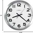 Howard Miller Gooding Wall Clock II 547-688 – Modern Round Brushed Aluminum, Flat Glass Crystal, Sturdy Metal Frame, Classic Black Accents, Quartz Movement