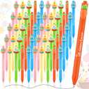 Watersay 50 Pcs Easter Bunny Pens Ballpoint Pen Bulk 5 Colors Gel Ink Cute Cartoon Ballpoint Pen Funny Aesthetic Pens for Office Party Supplies Goodie Bag Stuffers