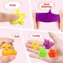 28 Pack Valentines Day Gifts for Kids, Animal Mochi Squishies Filled Heart-Shape Box and Greeting Cards Kawaii Squishies Stress Relief Fidget Toys Classroom Exchange Party Favors Prizes Gifts