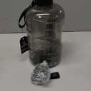 AQUAFIT 1 Gallon Water Bottle with Time Marker - Straw & Chug Lid - BPA Free Gym Water Bottle with Straw - Big Gallon Jug (Gray, 128 Oz - 2 Lids)