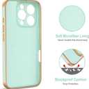Hython for iPhone 16 Pro Max Case with Ring Stand, 360 Rotatable Ring Holder Magnetic Kickstand, Plating Rose Gold Edge Soft Cover Protective Phone Case for iPhone 16 Pro Max 6.9", Mint