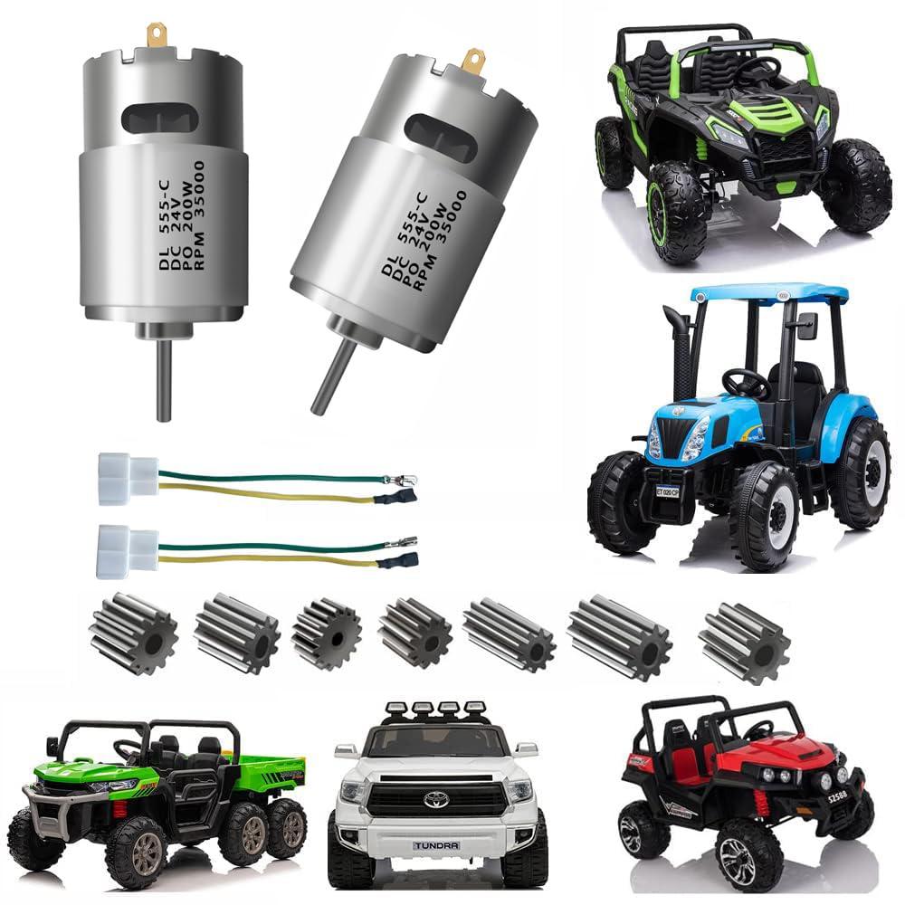 2 Pcs 24V RS555 35000RPM Electric Motor Drive Engine for Power Wheel Motor Upgrade,High Speed Motors Gearbox Accessories for Power Wheels Children Ride On Car Replacement Parts 18V