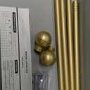 ENJOYBASICS No Drill Curtain Rods for Window 48 to 84 Inches, 5/8 Inch Diameter Renter Friendly Drapery Rod with Adhesive Brackets without Drilling, Adjustable from 27 to 90 Inches, Gold