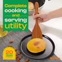 Riveira Natural Bamboo Wooden Cooking Utensils Set of 9 Premium Quality Non-Toxic Wooden Spoons and Spatulas for Cooking