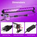 42W Black Light Bar with 5.25ft Cord and Switch, Light Up 23x23ft, 40 LEDs Blacklights for Glow Party, Halloween Decor, Body Paint, Bedroom, Classroom 1 Pack