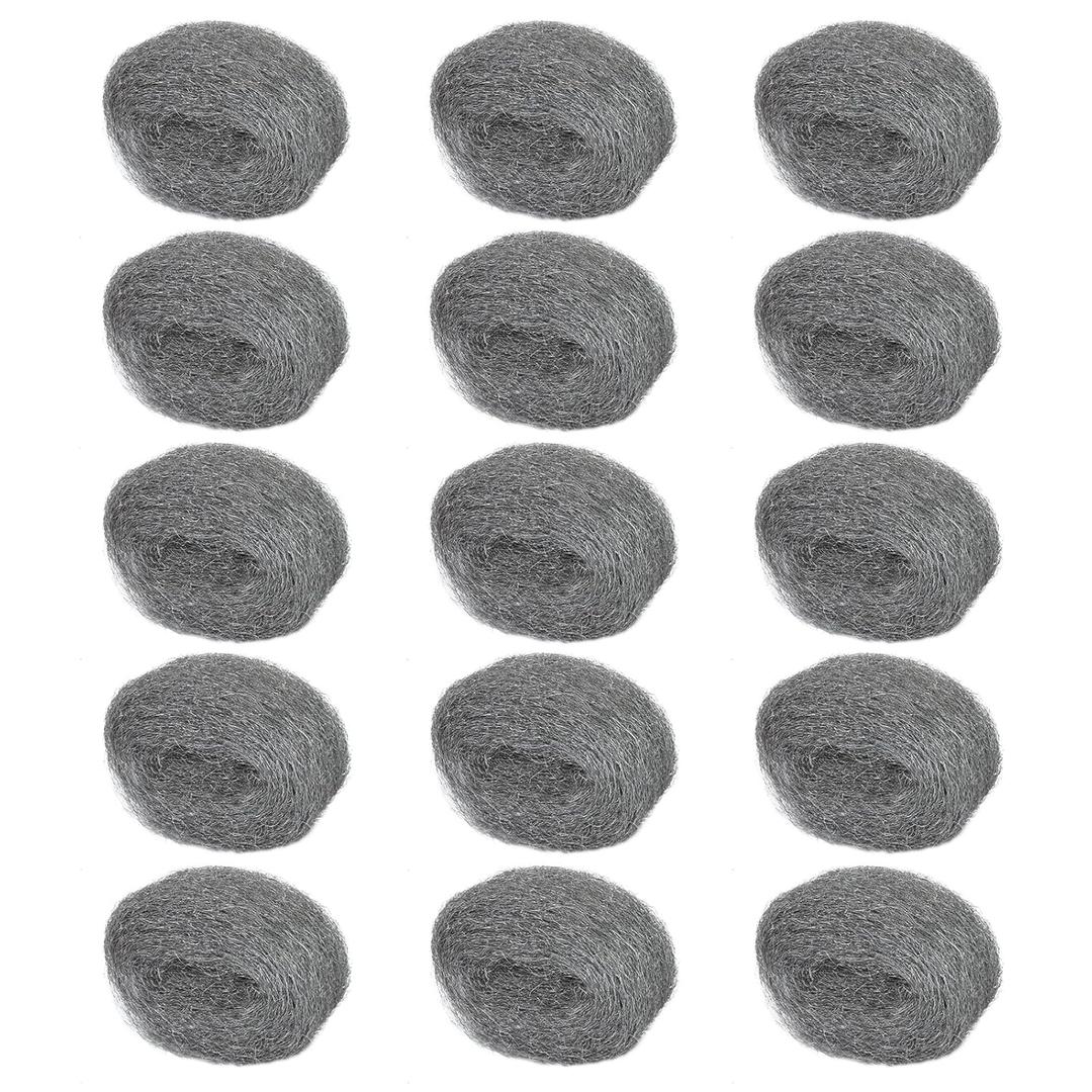 15 Pack 2.4" x9.8 ft Steel Wool for Mice Control - #3 Steel Wool Fill Fabric DIY Kit - Coarse Wire Wool Hardware Cloth - Gap Blocker Keep Mice Away from Holes, Siding, Pipeline, Vents in Garden Garage