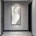 Large Framed Modern Abstract Vertical Wall Art for Living Room, Bright Style Luxury Art Prints Paintings Artwork for Walls, Silver Gray Minimalist Pictures for Hallway Entryway Foyer Stair Office Wall Decor 30x60 In