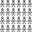 2 x 24PCS Halloween Stretchy Skeleton Bendable Men, Black White Rubber Sticky Man Stretchy Toys for Kids Halloween Party Favors Stress Relief Toy