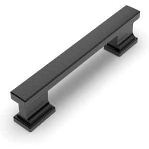 Amerdeco 10 Pack Matte Black Cabinet Hardware - 3-3/4 Inch(96mm) Hole Center Drawer Pulls for Kitchen, Bathroom & Dresser - ZH00013