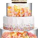 2Pcs Acrylic Cake Stand, 6*8 Inch Fillable Cupcake Display Stands for Dessert Table, Clear Cake Riser 2 Tier Round Cylinder Case for Wedding Birthday Christmas Party