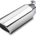 LCGP Diesel Exhaust Tip 4", 6" Outlet 18" Overall Length Bolt-On Truck Tip, Rolled Angle Cut, Polished Muffler Tip