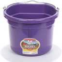 Little Giant Flat-Back Dura-Flex Plastic Bucket, 8-Quart, Purple