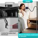 Kefotic Magnetic Gooseneck Phone Holder for Bed Laying Down, Height Adjustable Bedside Floor Stand with Flexible Arm for iPhone Tiktok Scrolling, Headboard Phone Mount for Reading