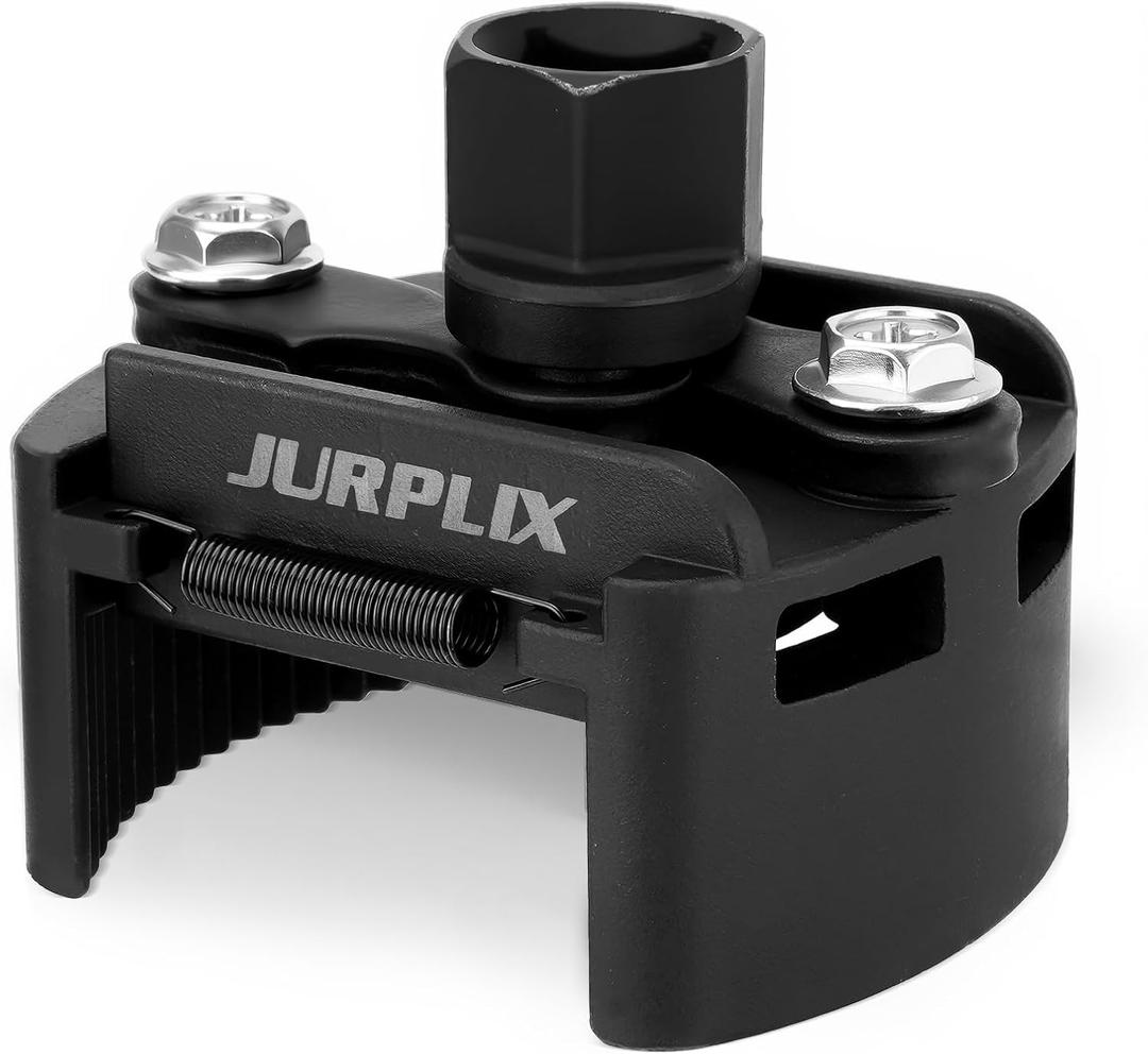 Universal Adjustable Oil Filter Wrench 2-3/8 to 3-1/8 Inch (60-80mm) Cap Style Tool, 1/2" Drive Removal Tool with Non-Slip Serrated Jaws Fits Small to Medium Spin-on Filters, UTVs, JetSkis