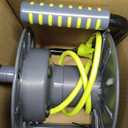 Masterplug 3ft Cord Reel, Retractable Extension Lead with Winding Handle, Safety Overload Circuit Breaker and Power Switch, 4x Grounded Outlets, 13amps, 14AWG Cable