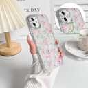 NITITOP Compatible with iPhone 11 Case Cute Flower Floral Shell Textures for Girls Women Soft TPU Slim Hard Back with Lens Protective Phone Cover - White