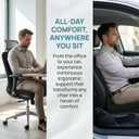 Back Support Cushion with Seat – Ergonomic Lumbar Support Pillow Seat Cushion for Office Chair Car Gaming Home Portable Non-Slip Design with Washable Cover – Ideal Gift for Comfort Posture, 22'' x 18.5'' x 21''