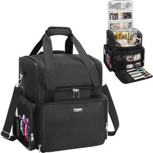 Relavel Hair Tools Travel Bag Hairstylist Traveling Bag Hairdresser Cosmetology Bag Storage Organizer Case for Hair Stylist Essentials, Barber Accessories with Adjustable Dividers and Shoulder Strap (Large, Black) Relavel Hair Tools Travel Bag Hairstylist Traveling Bag Hairdresser Cosmetology Bag Storage Organizer Case for Hair Stylist Essentials, Barber Accessories with Adjustable Dividers and Shoulder Strap (Large, Black)