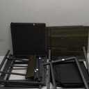 Furnulem 5 Drawer Black Dressers for Bedroom 2 Tier Shelf Storage Small Fabric Dresser for Closet Sturdy Metal Frame Modern Style Storage Cabinets Organization Units for Hallway Rooms