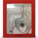 3 x Keychain for Women, Girl Charms for purse, Cute decorative Guardian angel wings, Cute keychains for Women. (Gray)