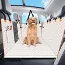 Dog Car Seat Cover for Back Seat, Hard Bottom Holds 420lbs Dog Hammock for Cars SUVs Trucks, Easy to Clean, Waterproof Scratch-Proof Nonslip Backseat Extender for Dogs 4 Panels