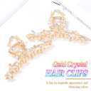 CAKURE Gold Claw Clip Rhinestone Hair Clips Large Fancy Hair Claw Clip Hair Accessories for Women (Pack of 2) (b-gold)
