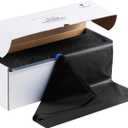 Goodluck 54 Inch X 300 Feet Plastic Table Cloths with Cutter Box, Black Disposable Table Cover Roll, Plastic Tablecloth for Party, Banquet, Wedding, Birthday, Anniversary