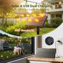 addlon 25FT Solar Powered Outdoor String Lights Waterproof with Remote, G40 Solar Powered String Lights with 13 LED Shatterproof Bulbs, 3 Light Modes, Dimmable Solar Lights for Outside Bistro Cafe