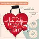 MOYOAMA Open Heart Surgery Pillow for Heart Surgery Recovery Gifts - After Bypass Surgery Must Haves, Gifts for Chest Surgery Recovery, Seatbelt Pillows for Post-Surgery, Shock Absorbing Chest Pillow (Red)