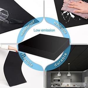 Art3d 12-Pack Smooth Drop Ceiling Tile 2ft x 2ft - Fire-Rated, Waterproof, Reusable - Premium PVC, No Sag and Breakage - Cover 48 Sq. Ft, Black (24*24)