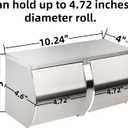 Desyeryamimi Double Roll Toilet Paper Holder Dispenser with Shelf Storage-Commercial 2-Roll Side by Side Stainless Steel Toilet Tissue Holder/Dispenser Wall Mount for Bathroom/Restroom-Brushed Finish