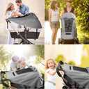 Stroller Sun Shade - UPF 50+ Universal Stroller UV Protection Cover for Baby with See Through, Waterproof Sun Cover for Stroller, Stroller Sunshade Extender, Joggers & Stroller Accessories for UV