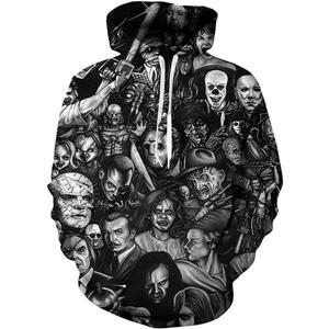 CHLOBLOM Horror Movie Cosplay Hoodie Scary Costume Novelty Jacket Sweatshirt (XX-Large, Color 3)