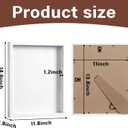11x14 Shadow Box - Deep Picture Frame with Shatter-Resistant Panel for Wall Decor | 3D Display Case for Military Medals,Flowers,Photos and Crafts | Easy to Open & Ready to Hang Gift (White)