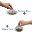 Tub Drain and Overflow Kit with Single Hole Overflow Faceplate, Welsan Universal Lift & Turn Bathtub Drain Kit with Fine/Coarse Thread Conversion Twist Trim Kit Assembly-Brushed Nickel
