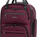 KROSER Carry On Underseat Multi-functional, 16-inch Underseater Lightweight Overnight Suitcase for Women, Burgundy