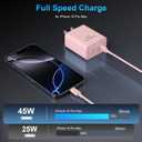 iPhone 17 16 15 Charger Fast Charging, 45W Dual USB C Android Phone Charger Block with 10FT Long Type C Cable Cord for Apple iPhone 17/Pro/Pro Max/Air/16/15 Plus/iPad/S26 Ultra/S25/S24/S23/S22(Pink)