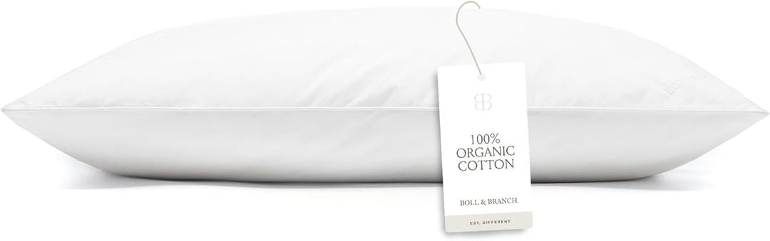 BOLL & BRANCH Down Chamber Pillow - Medium, King - Naturally Cooling Shell - Premium Comfort, Superior Support - Cruelty-Free IDS Certified Down