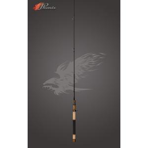 Phenix Rods Black Chrome Casting / 8'2" / 2 PC / 5-14 LB LINE Rating/Light/Fast Taper Action / 1/8-3/4 OZ Lure Weight/Essex Guides/BURL Wood Reel SEAT/Cork & EVA Handle