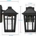 Darkaway 2pcs Outdoor Sconce Lights Wall Light Fixtures, 14inch Large Porch Light Outdoor Wall Anti-Rust Black Aluminum with Glass for Patio Yard Doorway Garage