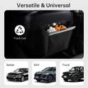 Leather Car Trash Can with Smart LED Light & Magnetic Closure, Hanging Car Trash Bag, Small Car Trash Can, Leak-Proof, Odor-Lock Car Trash Bin for Any Cars, Sedans, SUVs, Trucks, Black