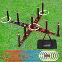 Peradix Ring Toss Game for Kids, Indoor Outdoor Fun Holiday Lawn Yard Game for Family & Adults with 26 Rings, Easy Set Up Backyard Beach Outdoor Game Toys, Portable to Carry Outside Kids Camping Sport